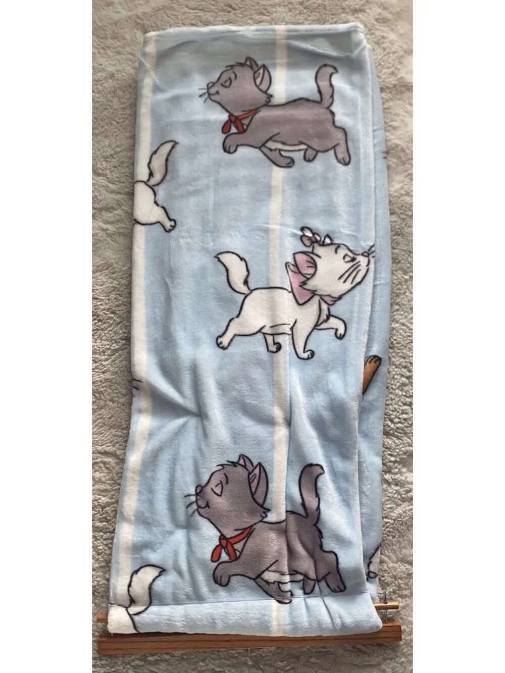 Disney The Aristocats Marie Toulouse & Berlioz Blue Soft Throw Blanket 50”x70”